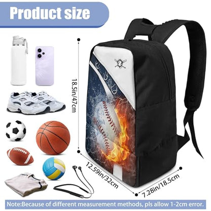 Boxing Dart Lightning Karate Baseball Sport Backpack Shoe Compartment Equipment Bags Gym Teenager Inner Pocket School Ball (Baseball Design) - color: Baseball Design