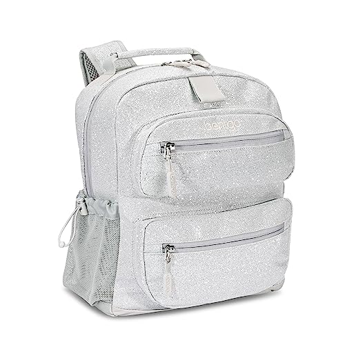 Bentgo Kids Glitter Backpack - Lightweight 14” Backpack for School, Travel & Daycare, Ideal for Ages 4+, Durable & Water-Resistant, Roomy Interior, & Loop for Lunch Bag (Glitter Edition - Silver) - color: Glitter Edition - Silver