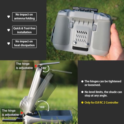 Arzroic RC 2 Protective Sun Hood Kit with Neck Lanyard for DJI Mini 5 Pro/Avata 360/Mini 4 Pro/Mavic 4 Pro/Flip/Air 3S/Air 3 Accessories - style: Sun Hood + Lanyard