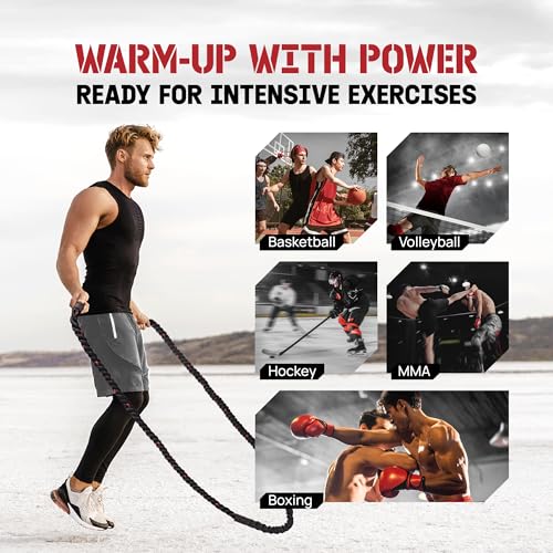 Yes4All Weighted Jump Rope, 2.8LB Heavy Skipping Rope with Anti-Slip Double Layer Handle & Protective Sleeve for Fitness, Cardio, Muscle Training - Carry Bag Included - size: 2.8 lbs