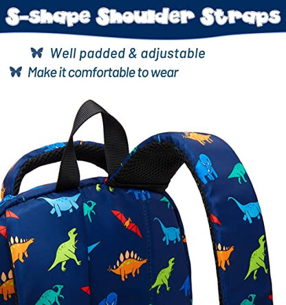 BLUEFAIRY Kids Backpack for Boys Elementary Primary Middle School Bags Back to School Bookbags Gifts Large Compartment with Tablet Sleeve Mochilas para niños 17" Dinosaur Navy Blue - color: Navy Blue