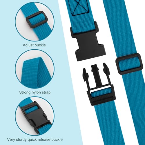 6.5 Feet Strap Cone Carrier Sport Cone Carrying Strap Adjustable Agility Disc Cone Strap Carrier for Storage & Travel with Quick Snap Closure - color: Blue