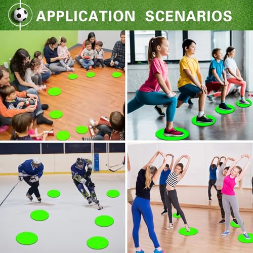 Poly Spot Markers 4inch/9 inch Non-Slip Rubber Agility Markers Flat Field Cones Floor Dots for Football, Soccer, Basketball Training Markers, School Activities, Exercise Drills, Social Distancing - style: 9inch 6Pcs(Green)