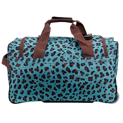 Rockland Rolling Duffel Bag, Black, 22" - color: BLUELEOPARD, size: 22"
