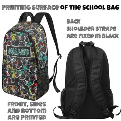 M YESCUSTOM Custom Backpacks For Boys, Personalized Toddler Backpack With Name, Customized Car Print Backpack, Personalized Bookbag Set Back to School Gift For Son Grandson - color: D14