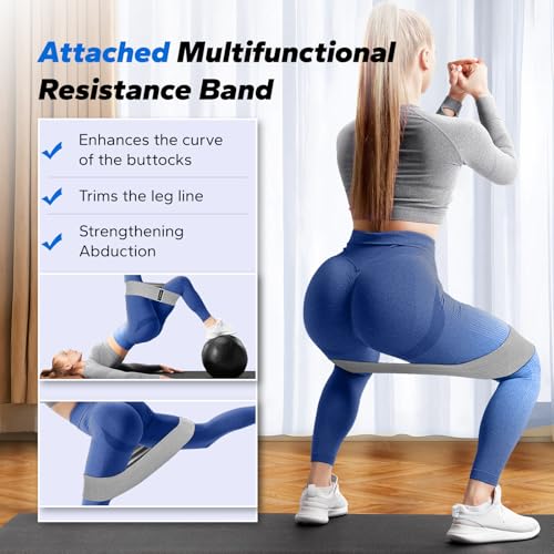 MERACH Thigh Trainer, Pelvic Floor Exercise Devices with Resistance Band, Inner Thigh Exerciser for Women, Home Fitness Equipment for Hip/Leg/Butt - color: Blue