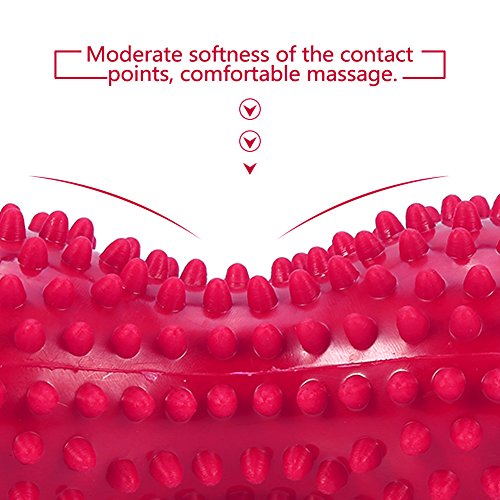 Spiky Massage Ball Peanut Massager Ball Fitness Exercise Mobility Peanut Ball Pain Muscle Steess Foot Myofascial Relief for Plantar Fasciitis Heel Foot Arch Pain () - color: Pink