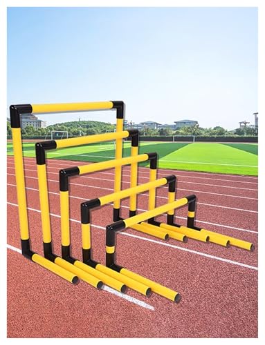 Portable Adjustable Football Hurdles，Agility Training Hurdles Set of 5, Detachable Practice Hurdles for Track and Field(Yellow) - color: Yellow