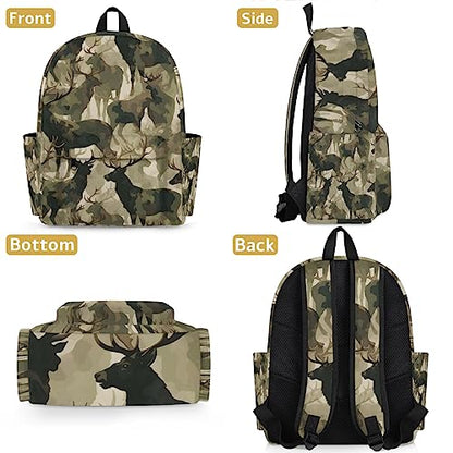 Camouflage Military Kids Backpack for Boys Girls Deer Animal Preschool Toddler Backpack Kindergarten Nursery Bookbag Travel Children Lightweight School Bag - color: Camouflage