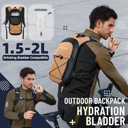 Hydration Backpack with 2L TPU Water Bladder, Lightweight Hiking Water Backpack, Running Hydration Pack for Cycling Climbing Camping Rave, Hydropack for Men Women - color: Orange