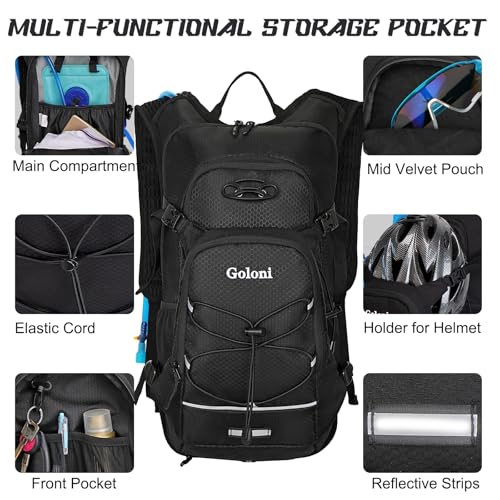Hydration Backpack,Lightweight Hiking Backpack with 2L Water Bladder,Water Backpack for Biking, Running, Festival