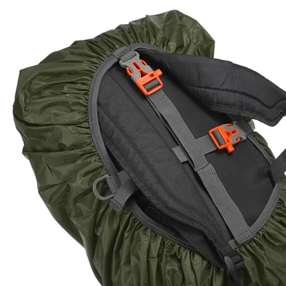 PATIKIL Waterproof Backpack Rain Cover with Anti-Slip Cross Buckle Straps & Drawstring Bag for Hiking Camping Traveling - color: Dark Green, size: Medium