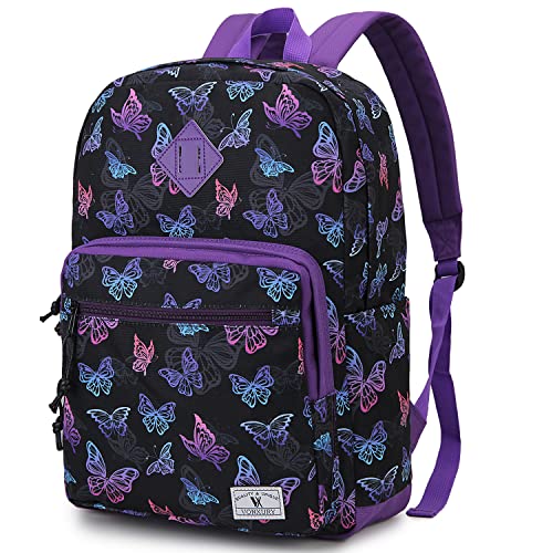 VX VONXURY Backpack for Men Women, Lightweight Kids School Bag, Classic Basic Laptop Bookbag for College Work Travel Hiking - color: Butterfly