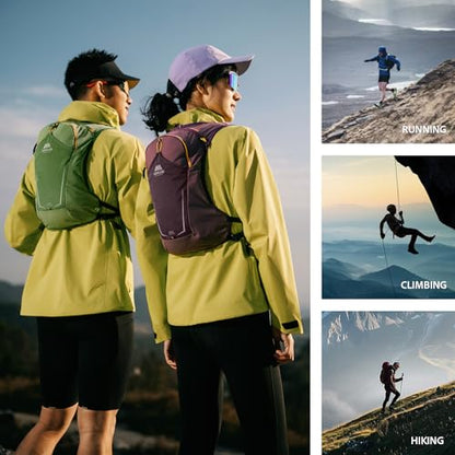 AONIJIE Running Hydration Vest for Men Women 8L Backpack with 500ml Soft Flask Water Bottle - style: Green