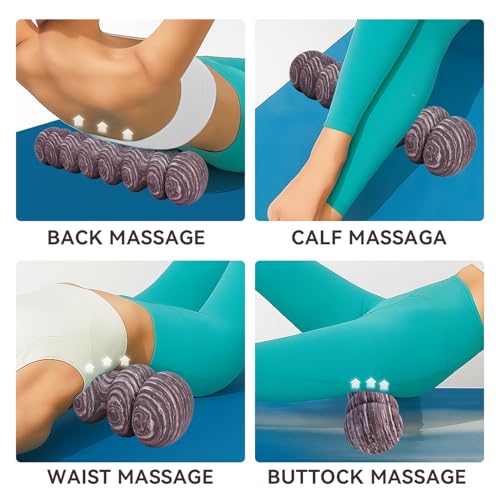High-Density Foam Roller for Deep Muscle Massage of Legs & Back, Releases Muscle Pain, Pilates Fitness Yoga Pillar （Purple Wave） - color: Purple