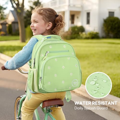 mibasies Toddler Backpacks for Girls 2-4: Quilted Backpack for Preschool Prek Daycare - Cute 12 Inches Bookbag for Little Kids Daisy Green - color: Daisy Green, style: Toddler-12"h(not Fit Folder)