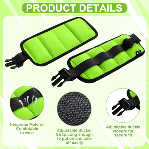 Hollowfly Water Aerobics Set, 4 Piece Pool Exercise Kit (2 Aquatic Dumbbells + 2 Ankle/wrist Weights), EVA Foam, Low-impact Workout - color: Green, size: 1lb