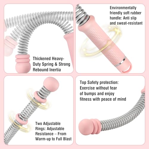 2PCS Ropeless Battle Ropes with Adjustable Weighted Ring-Battle, Cordless Battle Rope for Home Gym, HIIT Workout, Low-Impact Cardio, Strength Training, Portable Fitness Equipment for Women & Men