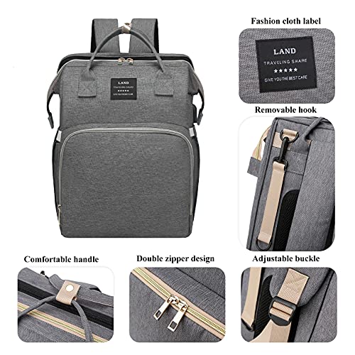 ANWTOTU Baby Diaper Bags with Changing Station,900D Oxford Waterproof Diaper Bag Backpack for Moms Dads with USB Charging Port,Large Capacity Baby Essentials(Ungrade Grey) - color: Ungrade-grey