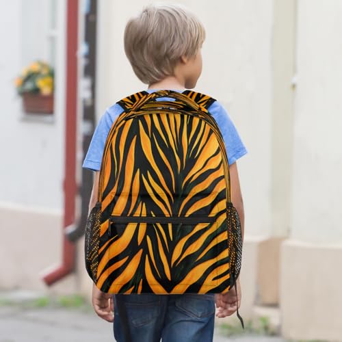Tiger Print Backpack with Chest Strap, Casual Backpack for Women Men, 16 Inch Daypack for Travel Work, Animal - color: Purple