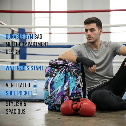 Gym Duffle Bag Backpack with Shoe Compartment,4 ways Travel Backpack for Women and Men,Multi-Functional Weekender bag with Waterproof Layer&Laptop Compartment for Fitness, Travel,Camping - color: Multicolor
