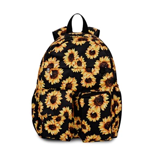 Women's Water-resistant Daypack Backpack, 15.6 Inch Laptop Compartment & Anti-Theft Pocket, Adjustable Padded Straps for Commuting, Travel, Work, College, Sunflower - color: Sunflower