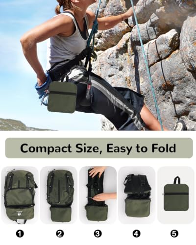 Foldable Cycling Backpack for Men Women, Small Packable Waterproof Hiking Daypack with Waist Belt, 6L Lightweight Mountain Bicycle Backpack fit Helmet for MTB Biking Skiing Climbing, Orange - color: Green