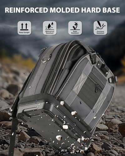 Heavy Duty Tool Backpack, 18-Inch Hard Shell Electrician Tool Bag, Full-Open Work Bag with Molded Base, Removable Tool Organizer, Laptop Compartment, HVAC Construction Backpack for Men, Grey - color: Grey