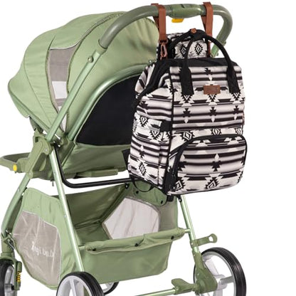 Montana West Wrangler Callie Diaper Bag Backpack with Stroller Straps Multifunction Baby Travel Bag WG2204-9110BK - color: Black
