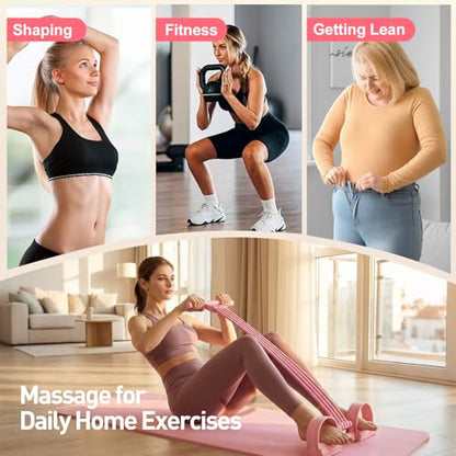Pedal Resistance Bands with Handles, Upgrade Adjustable 8-Tubes Multifunction Tension Rope, Foot Pedal Resistance Bands for Fashion Puller Exercise Abdomen Waist Arm Leg - color: Pink & Purple