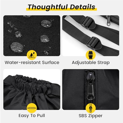 Vorspack Drawstring Backpack Water Resistant String Bag Sports Gym Sack with Side Pocket for Men Women - color: 01-black