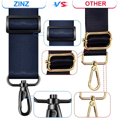 60" Shoulder Strap with Adjustable Thick Removable Pad and Metal Swivel Hooks Fit Laptop Crossbody Bag,Briefcase Duffel Bags - color: Dark Blue