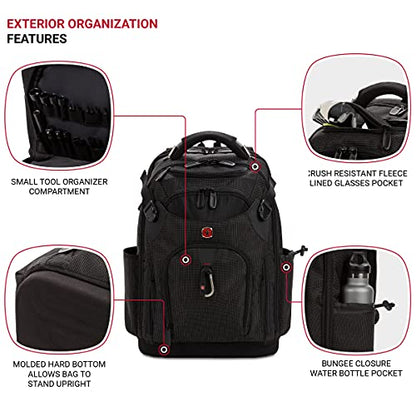 SwissGear Tool Bag Backpack, Fits Up to 17-Inch Laptop, Work Pack PRO, Black - color: Black, size: Large