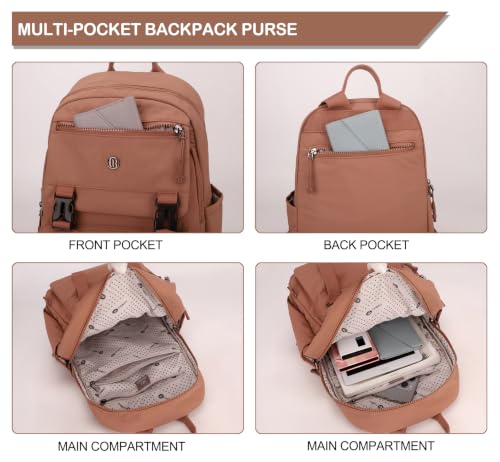 Backpack Purse for Women Small Backpack Nylon Travel Backpack (khaki) - color: Khaki