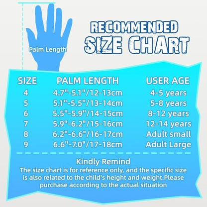 WVVOU Goalkeeper Gloves for Kids Youth, Soccer Goalie Gloves with Double Protection, Anti-Slip Soccer Gloves, Super Grip - color: Blue, size: 9