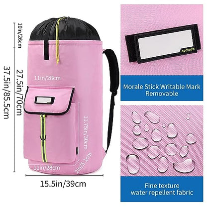 laundry bag backpack,extra-large heavy duty laundry bags,laundry backpack for college students,drawstring closure (Light Pink Laundry Bag) - color: Light Pink Laundry Bag