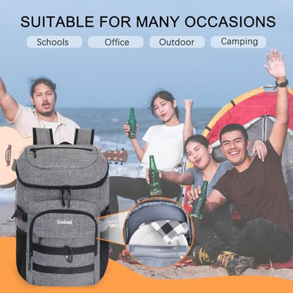 Cooler Backpack Insulated Leak Proof,Small Soft Coolers Bag for Men and Women Camping,Travel,Beach,Hiking,Picnic - color: Grey