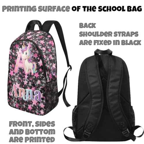 Personalized Backpacks For Girls Custom Backpack For Girls Back to School Customized Name Backpacks Custom Bookbag Set Gifts For Daughter, Granddaughter, Niece - color: A04