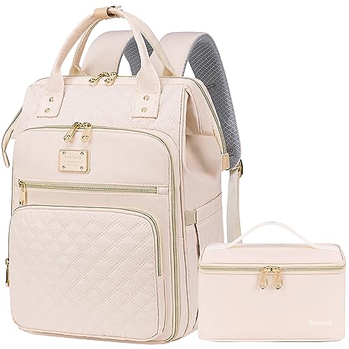Weitars Lunch Backpack For Women,15.6 Inch Laptop Backpacks For Womens Back pack, Travel Backpacks,Work Back packs For Women (Beige) - color: Beige