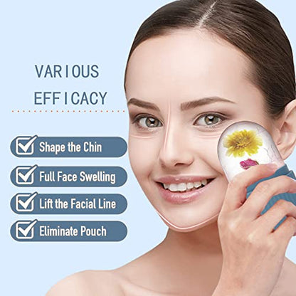 XHJRI Ice Face Roller Massager,Ice Cube Roller for Face, Eyes and Neck Naturally Conditioning and Skin Care,De-Puff Eye Bags,Reduce Migraine Pain,Reusable Massage Silicone Ice Mold (Blue) - color: Blue