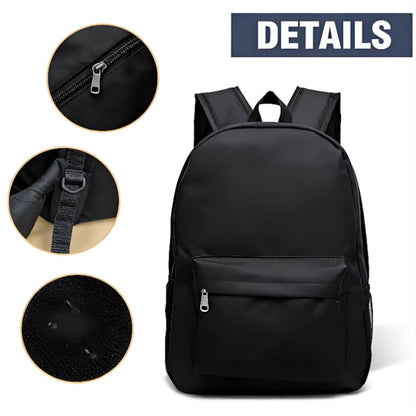 Water Resistant Lightweight Backpack for Men Women, Durable Travel Backpack with Multiple Pockets, Casual Daypack for Work Business Hiking Outdoor Commute(Black)