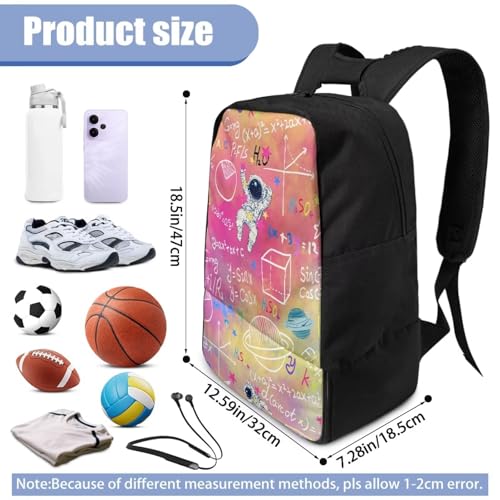 18.5in Basketball Backpack Basketball Bag with Shoe Compartment & Ball Holder, Waterproof Bag for Soccer Volleyball - color: Creative Formula Astronaut Print
