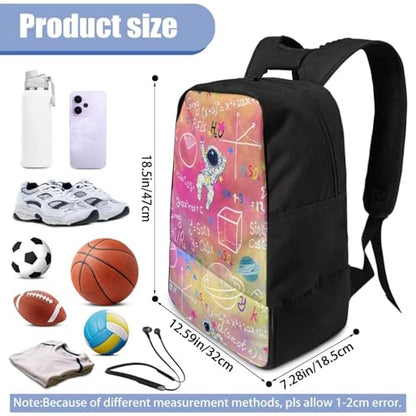 18.5in Basketball Backpack Basketball Bag with Shoe Compartment & Ball Holder, Waterproof Bag for Soccer Volleyball - color: Creative Formula Astronaut Print