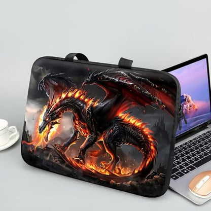 14 15 15.4 15.6 inch Laptop Handle Bag Computer Bag, Pouch Holder Notebook Sleeve Cover Soft Case Compatible for Dell,Lenovo,Toshiba HP, Asus Notebook-Majestic Dragon Roaring - color: Majestic Dragon Roaring