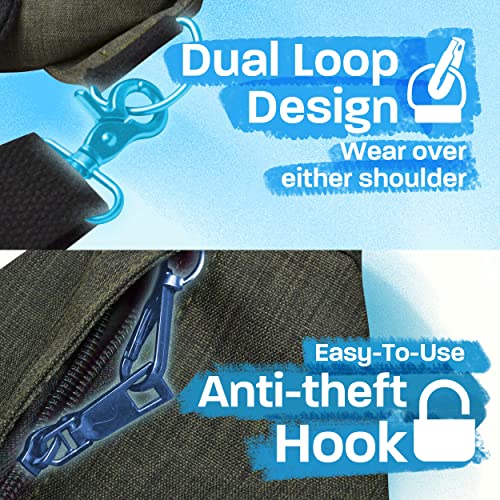 Nupouch Rucksack Pickleball Bag, Anti-Theft Crossbody Sling, USB Charging Connector Port, Backpack, Blue Camo - color: Blue Camo