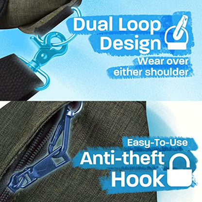 Nupouch Rucksack Pickleball Bag, Anti-Theft Crossbody Sling, USB Charging Connector Port, Backpack, Blue Camo - color: Blue Camo