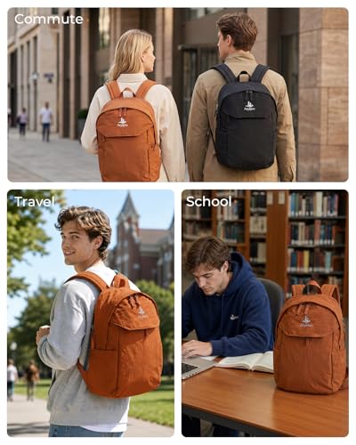 Travel Backpack for Women & Men, Water Resistant 15.6 Inch Laptop Backpack, Lightweight School Bag, Casual Daypack for Commute, College, Travel & Daily Use (Caramel) - color: Caramel