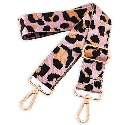 Replacement Purse Strap Shoulder Strap Adjustable Crossbody Strap for Women Crossbody Wide Shoulder Bag - color: Gold Hardware+bw-pink