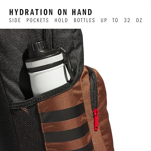 3-Stripe Classic backpack for men and women, bag with laptop sleeve - color: Preloved Brown/Black/4.0