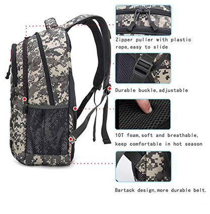 4land Camo Backpack for Boys,Army Boys Backpacks for Elementary Middle School Military,Camouflage Bookbag 40L - color: A-acu